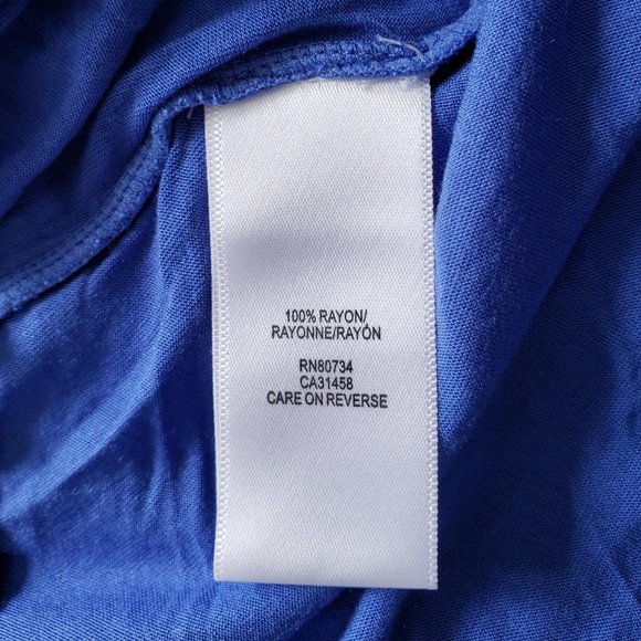 BCBGMaxAzria Blue Rayon Tie Waist Dress - Picture 6 of 6